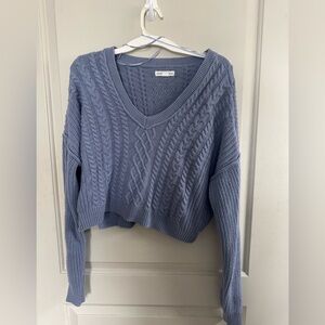 Aeropostale Light Blue Cropped Sweater (Extra Large)